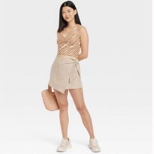 Beige Wrap Skort